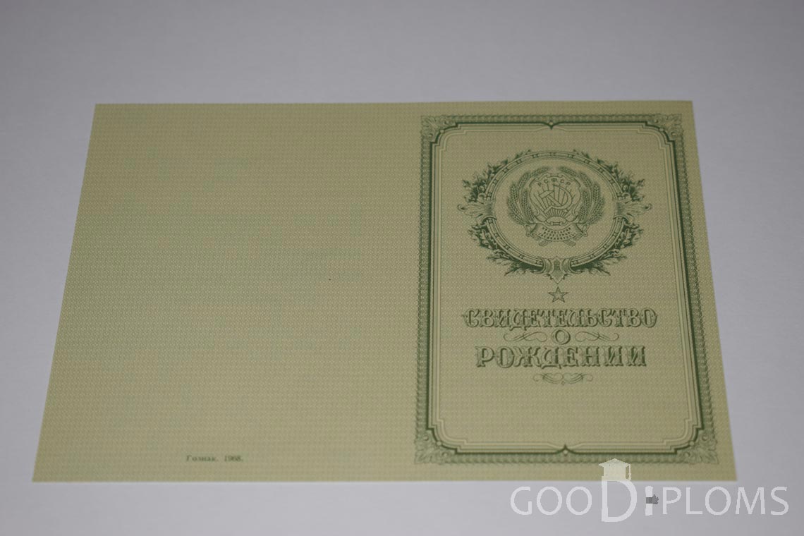Свидетельство о Рождении - Обратная сторона - Кременчуг
