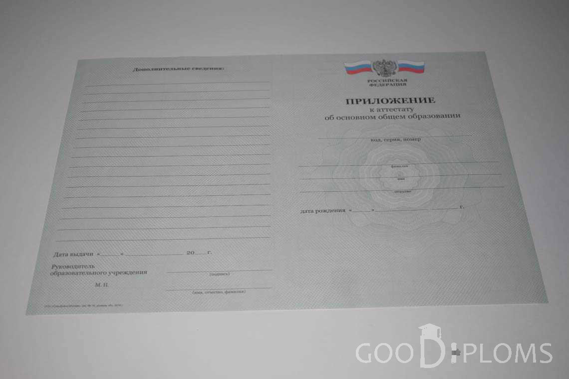Приложение к Аттестату За 9 Класс период выдачи 2010-2013 -  Кременчуг