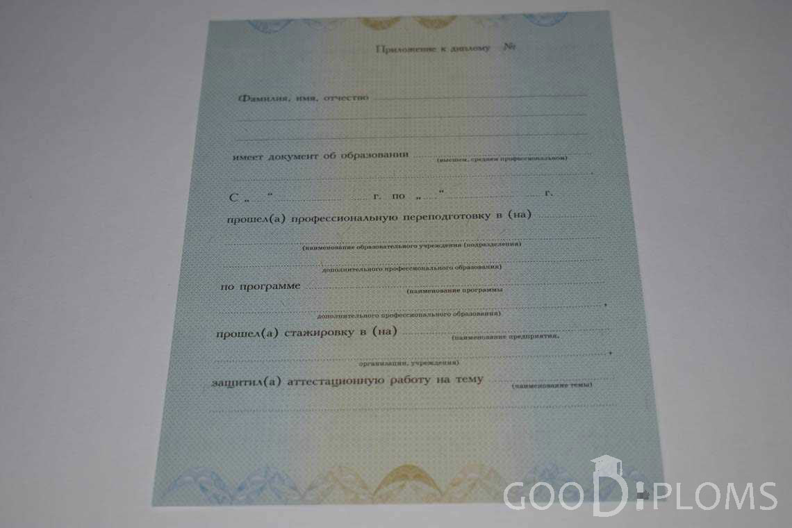 Приложение к Диплому о Переподготовке период выдачи 2010-2013 -  Кременчуг