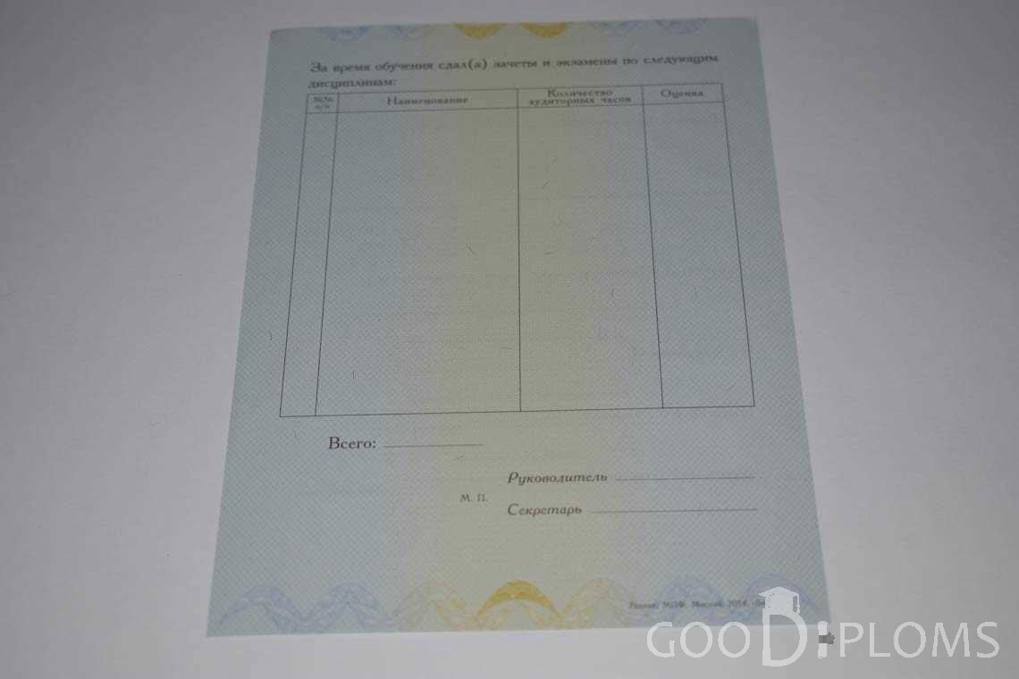 Приложение к Диплому о Переподготовке период выдачи 2014-2020 -  Кременчуг
