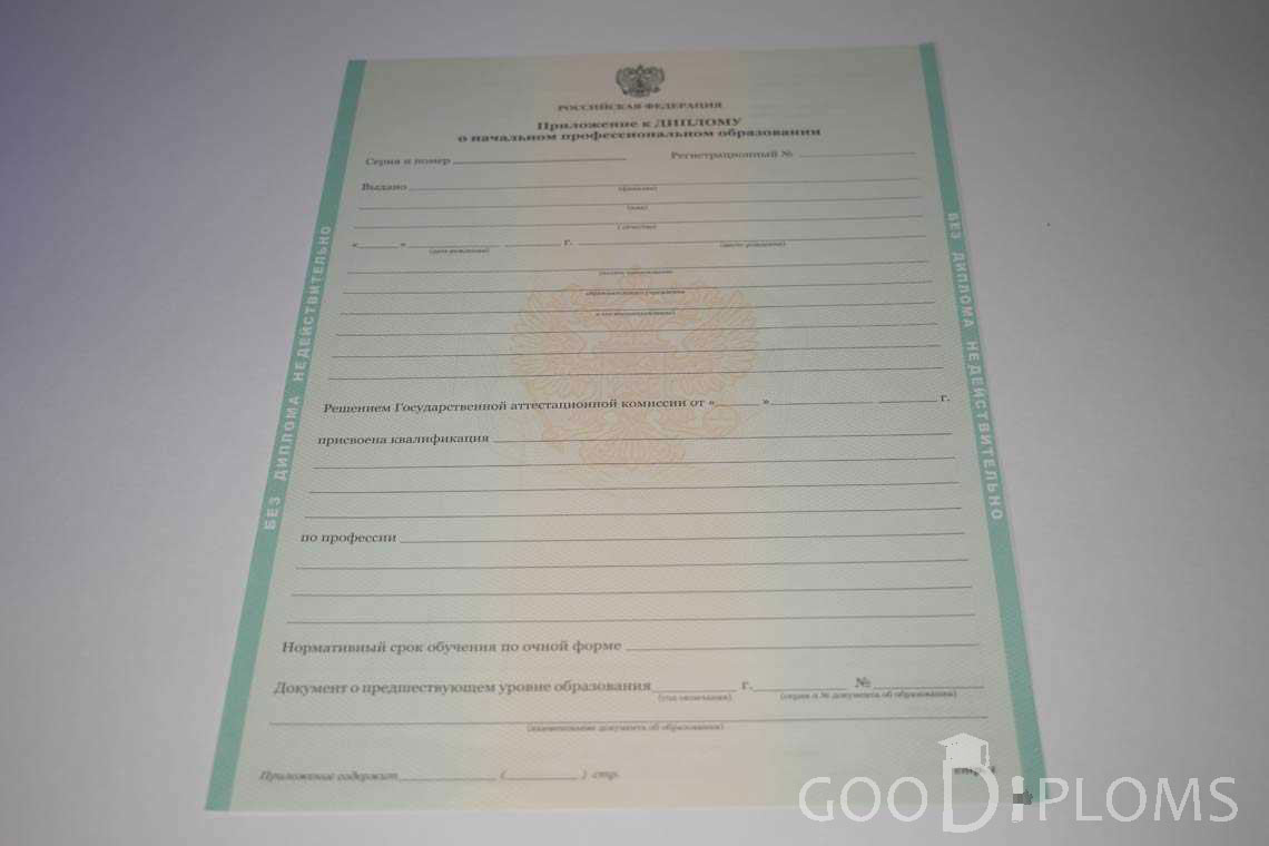 Приложение к Диплому Училища период выдачи 2011-2020  -  Кременчуг