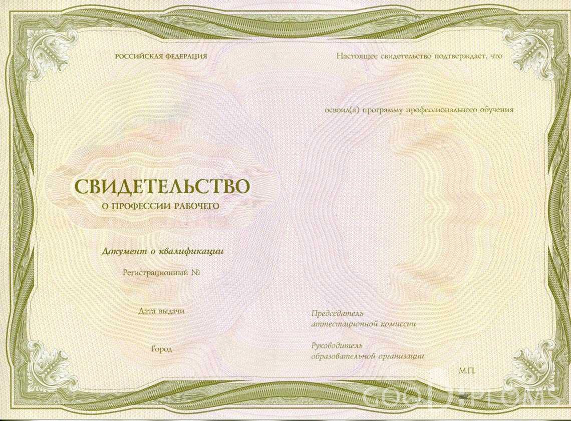 Свидетельство о Профессии Рабочего период выдачи 1999-2020 -  Кременчуг