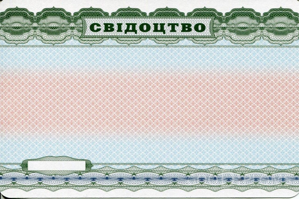 Украинский аттестат за 9 класс - Обратная сторона- Кременчуг